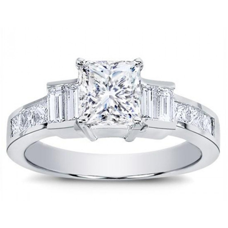 Princess Cut And Baguette Engagement Setting – Joseph King Jewellery