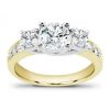 Round Diamond Three-Stone Engagement Setting