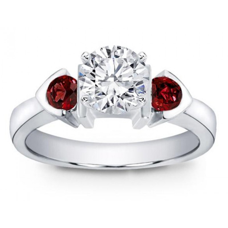 Ruby Accented Bezel Silver Engagement Setting – Joseph King Jewellery